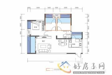 3室2厅1卫0厨 
