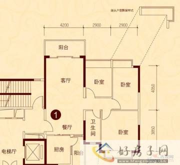 3室2厅1卫0厨 