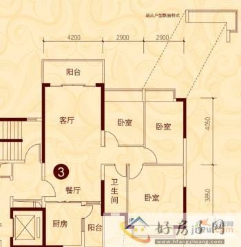 3室2厅1卫0厨 