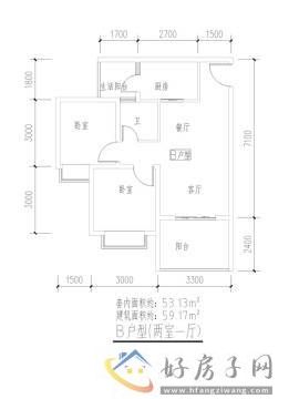 1室2厅1卫0厨 