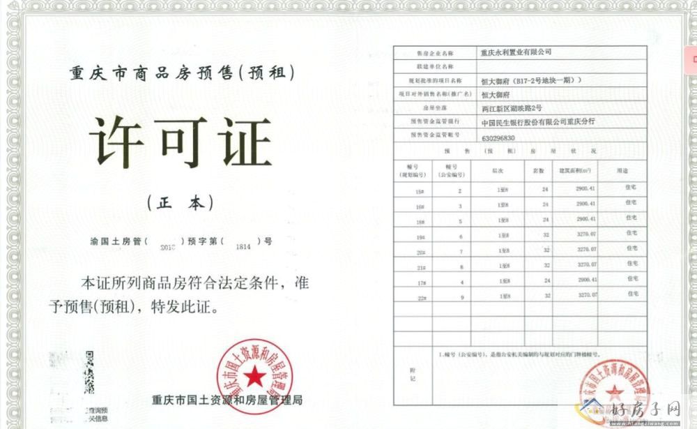 楼盘证照