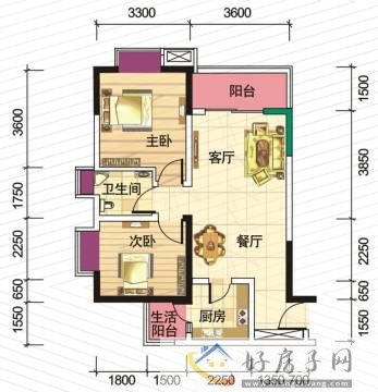 2室2厅1卫0厨 