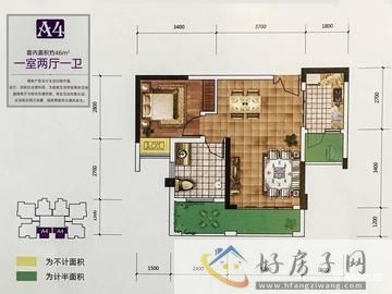 1室2厅1卫0厨 